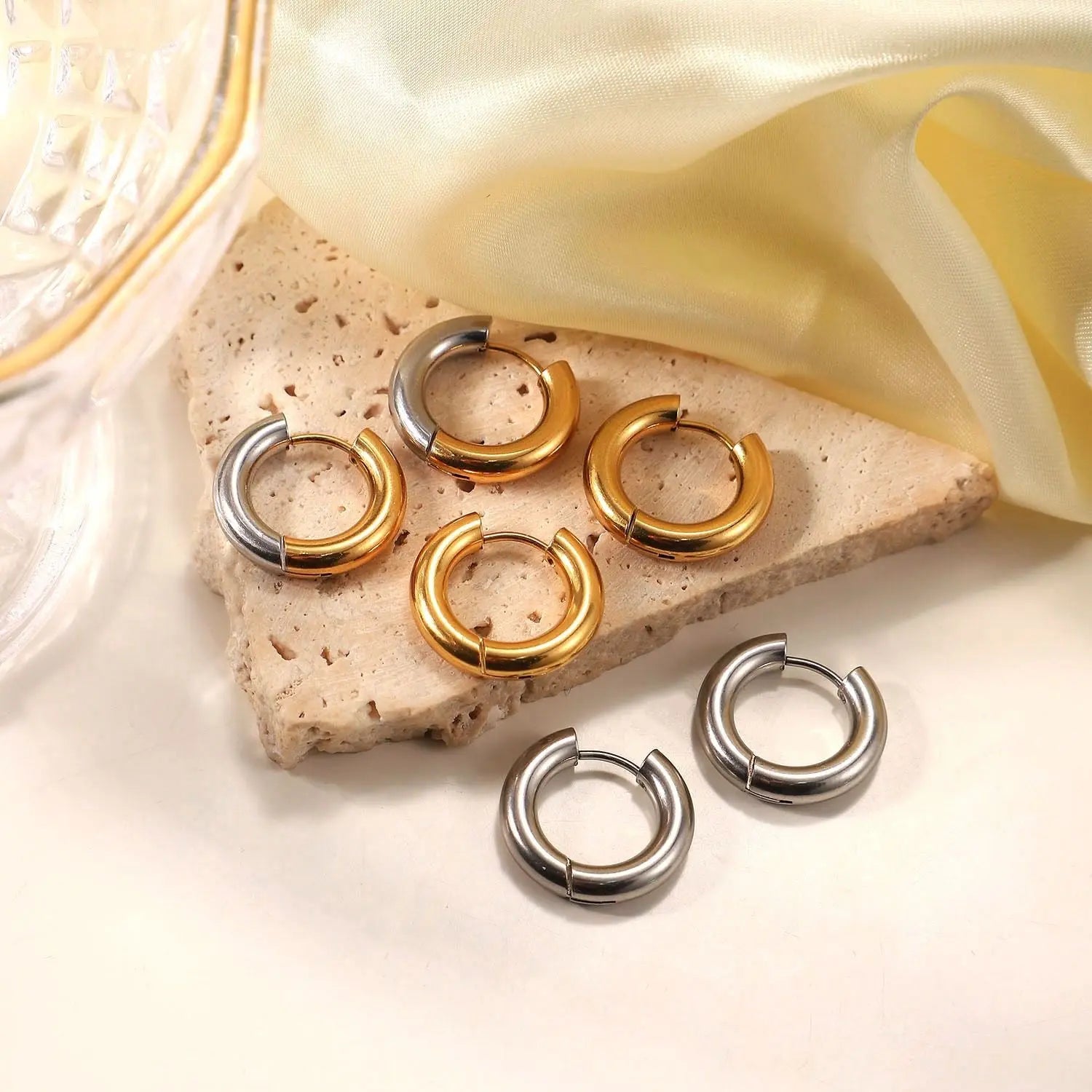 Alex boucles d’oreilles - Simplicité élégante en or et argent Inad Création