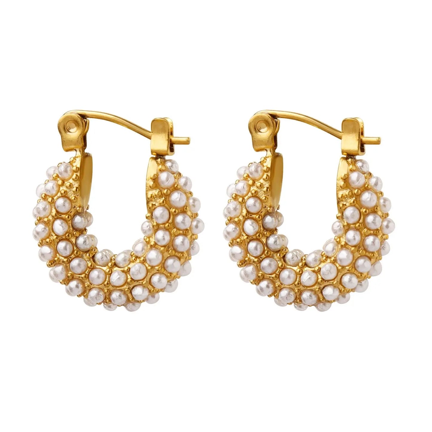 Inès Boucles d’Oreilles - Élégance perlée et plaqué or Inad Création