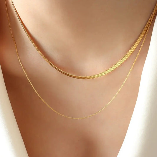 Loulou collier - Duo Minimaliste en Plaqué Or Inad Création