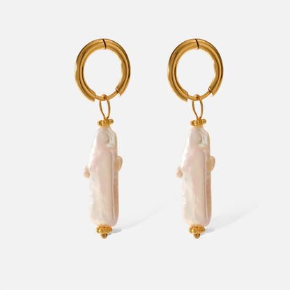 Sarah boucles d’oreilles - Élégance intemporelle avec perles naturelles et plaqué or Inad Création